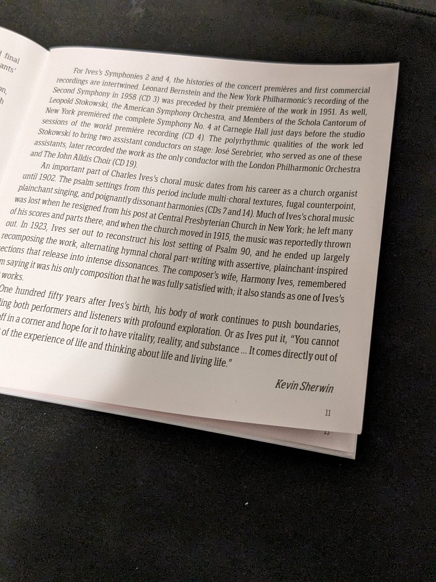 kevinsherwin15's tweet image. For Sony Classical&apos;s recent 22-CD box set, &quot;Charles Ives - The RCA and Columbia Album Anthology,&quot; I was very honored to write the liner notes for this incredible collection of RCA and Columbia recordings! Really enjoyed working on this for the Ives&apos;s 150th Anniversary!