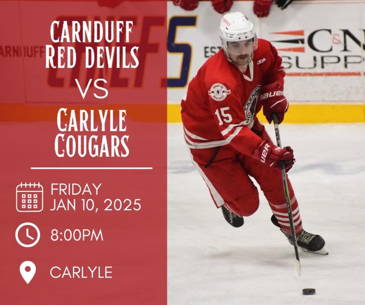 We’re on the road tonight to Carlyle to take on the Cougars in what should be great one.  8 oclock puck drop