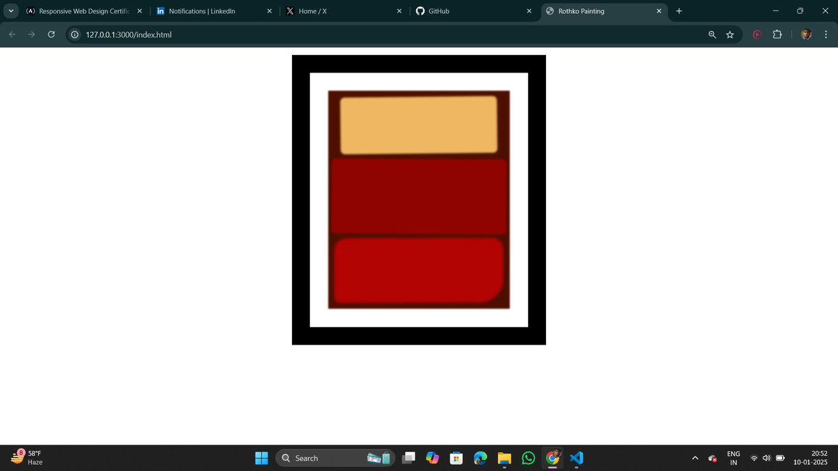 prajeevranjan's tweet image. mini project - 05
build a Rothko-painting using CSS Box Model.
source code :- github.com/prajeevranjan/…
#coding #webdevelopemnt #html #css #rajeev