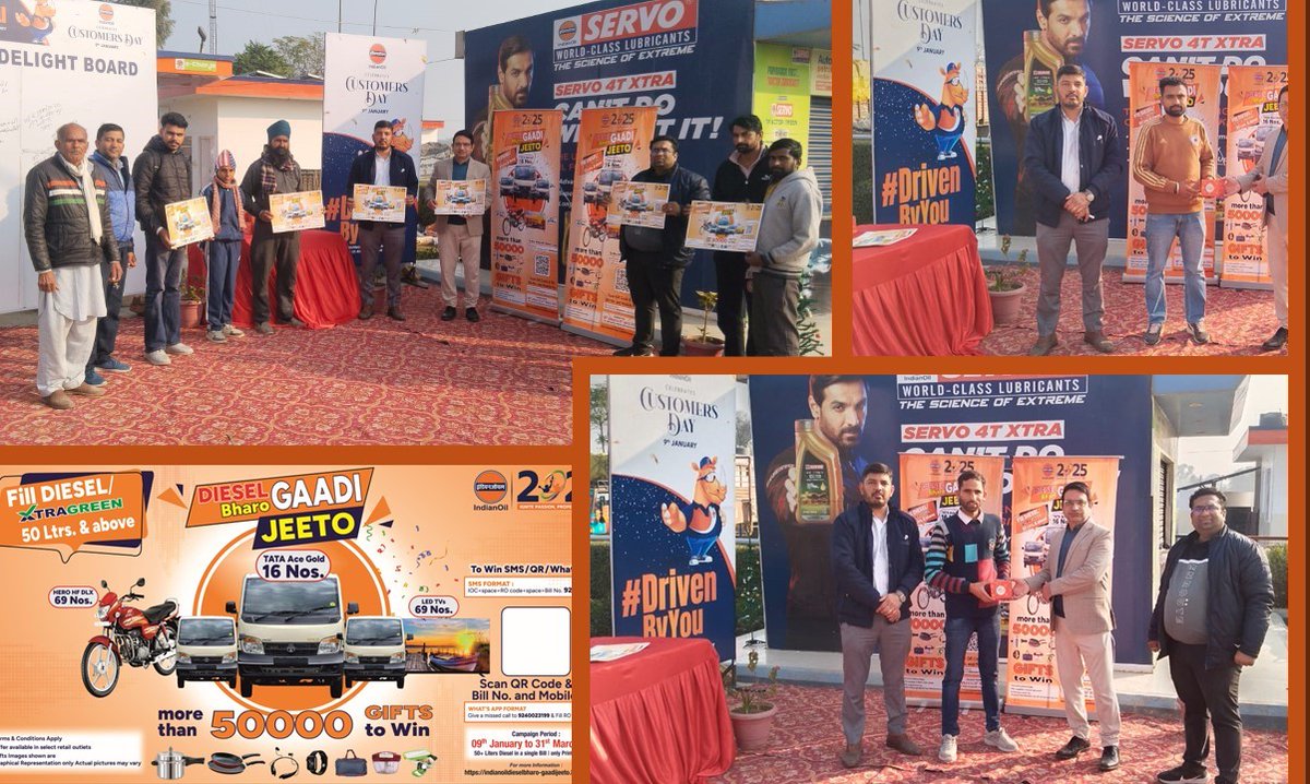 An All-India Sales Scheme, "Diesel Bharo, Gaadi Jeeto", was launched today at Swagat COCO Gumjal. The event was graced by the presence of Sh. Ganesh Kumar, DGM (RS), PSO and Sh. Nitin Modi, SM (RS), Bathinda DO.
<a href="/kumaarj/">Jitendra Kumar</a> <a href="/ioclpunjab/">IndianOil Punjab</a> <a href="/IndianOil_Highw/">IndianOil_Highway</a>