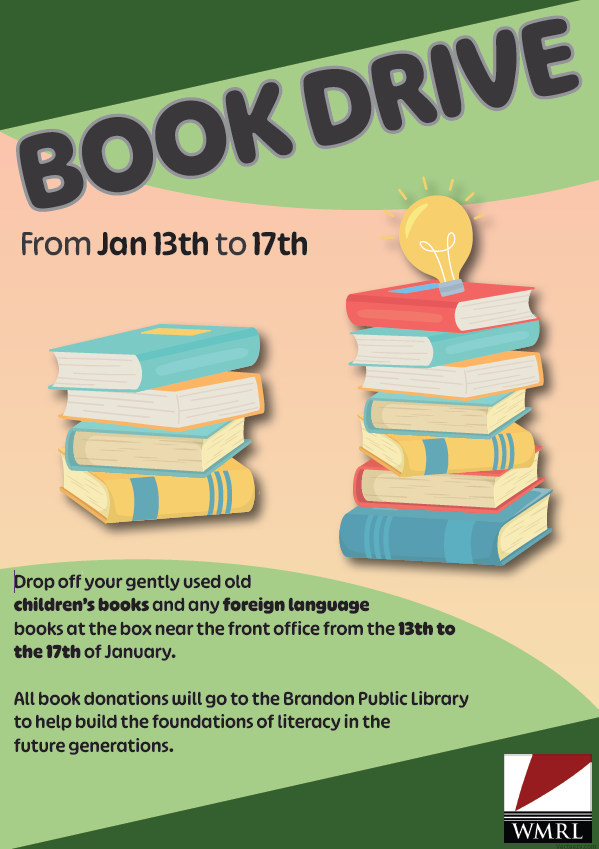 Organized by Colin Shaw
Requesting children’s book and foreign language books.
January 13-17, ending with a visit from the WMRL on       Friday at lunch, who will come with Lego and challenges for our students  (and staff!)
#books #CHARITY #Neelinpride