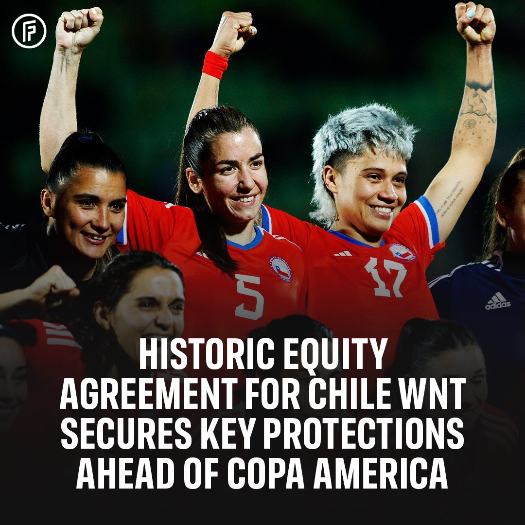 FIFPRO (@fifpro) on Twitter photo The Chilean women’s national team closed 2024 with a historic victory ⚽🇨🇱
A new agreement with their federation guarantees minimum standards for preparation and labour conditions ahead of Copa America 2025.
<a href="/ANJUFFchile/">ANJUFF Chile</a> The Chilean women’s national team closed 2024 with a historic victory ⚽🇨🇱
A new agreement with their federation guarantees minimum standards for preparation and labour conditions ahead of Copa America 2025.
<a href="/ANJUFFchile/">ANJUFF Chile</a>