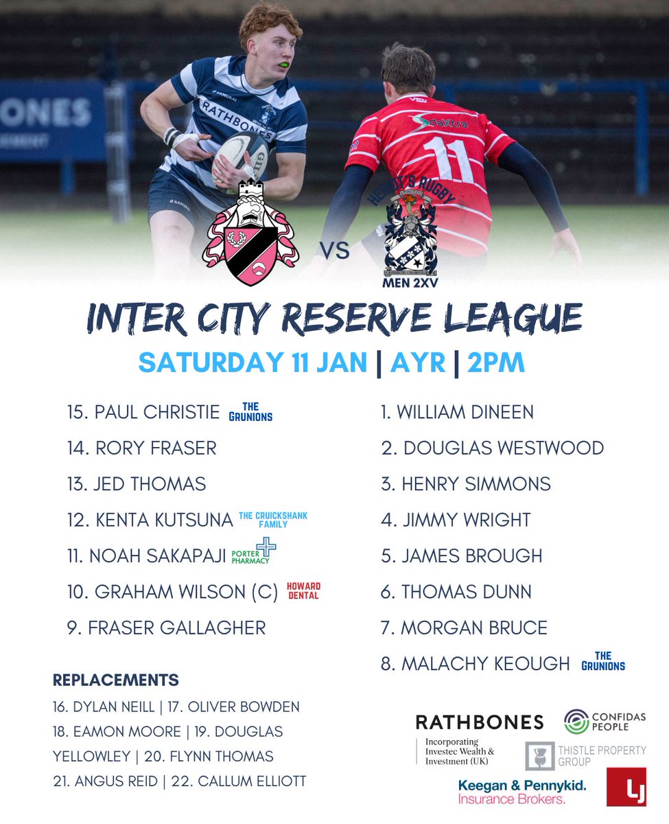 𝙎𝙦𝙪𝙖𝙙 𝘼𝙣𝙣𝙤𝙪𝙣𝙘𝙚𝙢𝙚𝙣𝙩 📣

Heriots Men 2XV 🆚 Ayr 2XV

🏟️ Ayr Astro (TBC)
🗓️ 11.01.25
⏰ 2pm KO