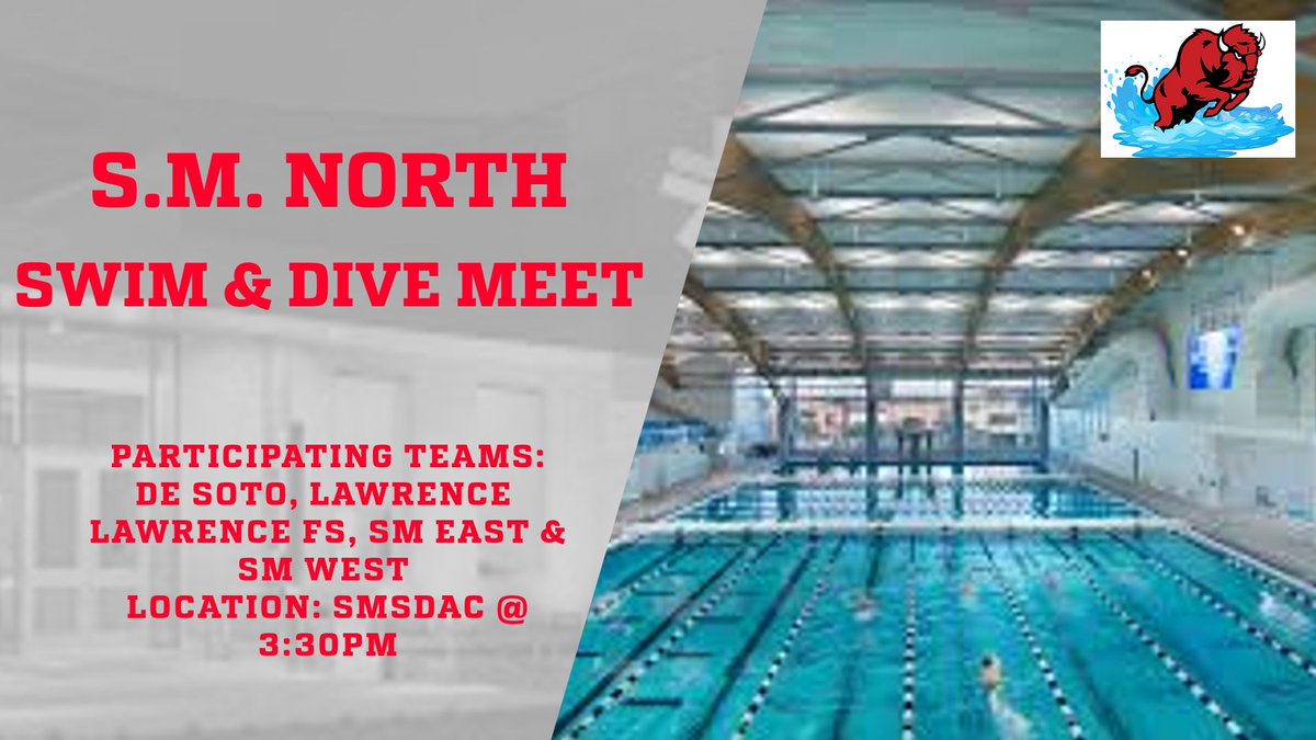SM North HS (@sm_north_hs) on Twitter photo <a href="/smnboysswimdive/">SMN Boys Swim&Dive</a> Dive and Swim meet is scheduled for today at 3:30. <a href="/SMNorthPTSA/">SM North PTSA</a> <a href="/SMNorthBooster/">SMN Booster Club</a> <a href="/SMNPepClub/">SMN Pep Club</a> <a href="/SMWsports/">SM West</a> <a href="/SMEastLancers/">SME Lancers</a> <a href="/LawHS_Athletics/">Law HS Athletics</a> <a href="/AmandaFaunce/">Amanda Faunce</a> <a href="/mca_mages/">Michelle Mages</a> <a href="/smnboysswimdive/">SMN Boys Swim&Dive</a> Dive and Swim meet is scheduled for today at 3:30. <a href="/SMNorthPTSA/">SM North PTSA</a> <a href="/SMNorthBooster/">SMN Booster Club</a> <a href="/SMNPepClub/">SMN Pep Club</a> <a href="/SMWsports/">SM West</a> <a href="/SMEastLancers/">SME Lancers</a> <a href="/LawHS_Athletics/">Law HS Athletics</a> <a href="/AmandaFaunce/">Amanda Faunce</a> <a href="/mca_mages/">Michelle Mages</a>