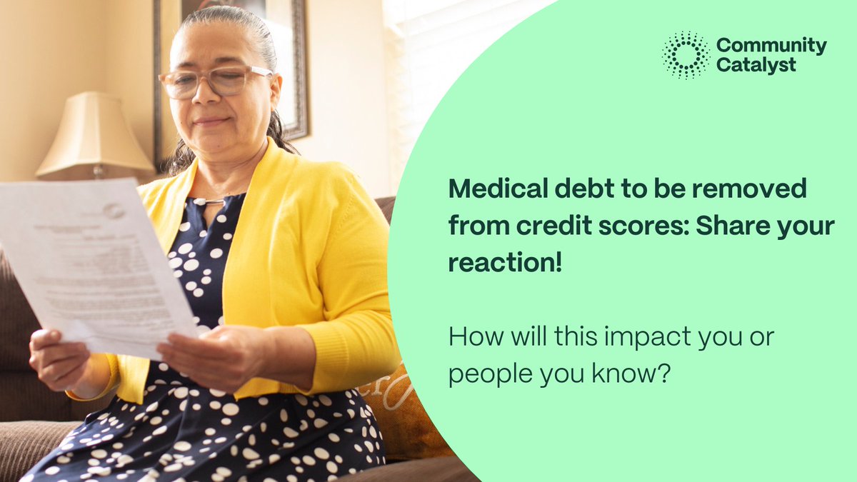United States of Care (@usofcare) on Twitter photo #BREAKING: Medical debt will NO longer impact credit scores! 🎉
The Biden-Harris admin finalized a rule that will ease this burden for the 100M+ people in the US with #MedicalDebt.
Share your reaction to the news with <a href="/CommCatHealth/">Community Catalyst (🦋 @communitycatalyst.org)</a>.
share.commcat.io/s/gqj25GkK #BREAKING: Medical debt will NO longer impact credit scores! 🎉
The Biden-Harris admin finalized a rule that will ease this burden for the 100M+ people in the US with #MedicalDebt.
Share your reaction to the news with <a href="/CommCatHealth/">Community Catalyst (🦋 @communitycatalyst.org)</a>.
share.commcat.io/s/gqj25GkK
