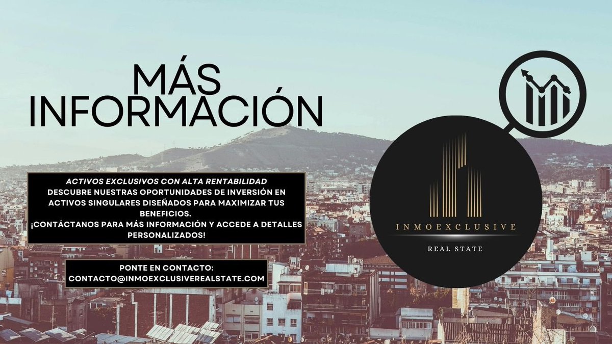 ¿Buscas inversiones con alta rentabilidad? Escríbeme si te interesa o contáctanos en: 📩 contacto@inmoexclusiverealstate.com