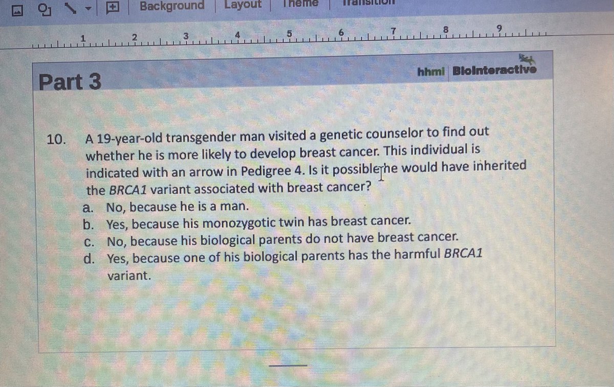 shadwhite's tweet image. A concerned parent of a Mississippi public school student sent me this picture of a test their student was being given. The question requires the student to accept that girls can become boys--to accept the radical gender ideology that's swept the nation.

Why is this in our…