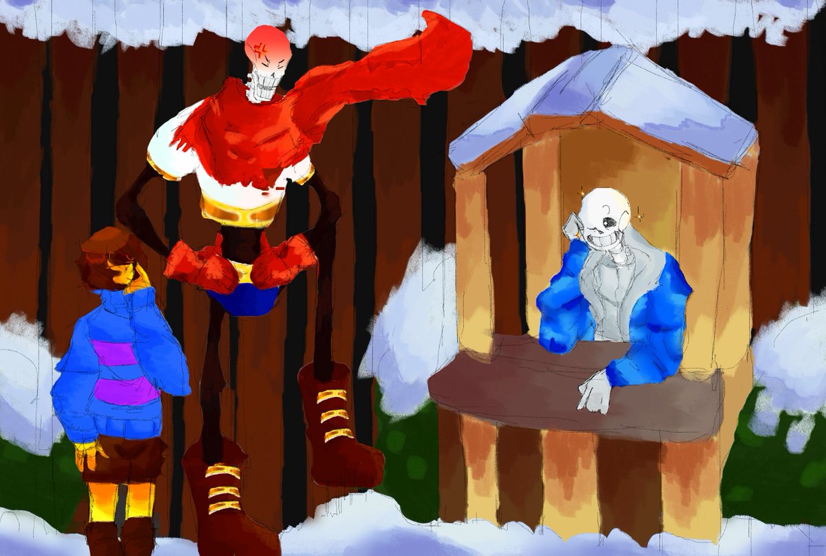 Tyler_Nighty's tweet photo. I fixed the doodle #UndertaleSans #undertaleFanart #Sans #Snowdin #Papyrus #Frisk #Draw #Art #DigitalArtist #Digitalart #CLIPSTUDIOPAINT #CLIPSTUDIO https://t.co/7MisUQj3IZ
