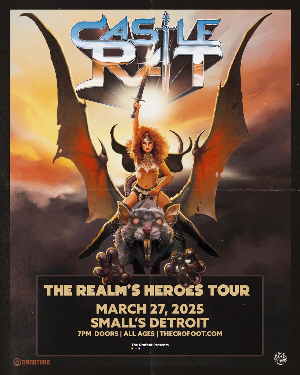 on sale now 👉 CASTLE RAT
🗓️ March 27th @ Small's Detroit
🎫 Get tickets at thecrofoot.com