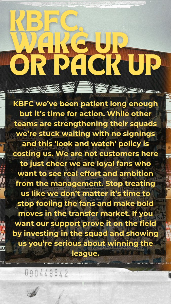 RudraTrilochan's tweet image. Fans Deserve Action, Not Empty Promises

#KBFC #UnitedForBetterBlasters