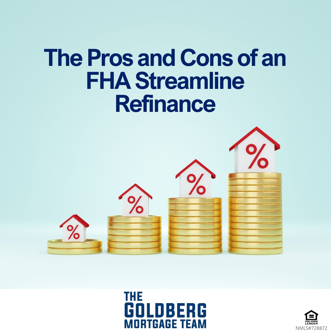 GoldbergMortg's tweet image. Pros: 
1️⃣ Lower Interest Rates
2️⃣ No Appraisal Needed
3️⃣ Simplified Process

Cons: 
1️⃣ No Cash-Out Option
2️⃣ Mortgage Insurance
3️⃣ Limited to FHA Loans

#RefinanceTips #FHAStreamline #MortgageAdvice #HomeOwnership #FinancialPlanning