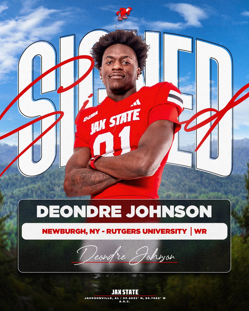 Jax State Football (@jaxstatefb) on Twitter photo ๐๐๐๐๐๐๐๏ธ
Welcome to Jax State, Deondre Johnsonโผ๏ธ
<a href="/DreJohnson81/">Deondre Johnson</a> ๐๐๐๐๐๐๐๏ธ
Welcome to Jax State, Deondre Johnsonโผ๏ธ
<a href="/DreJohnson81/">Deondre Johnson</a>