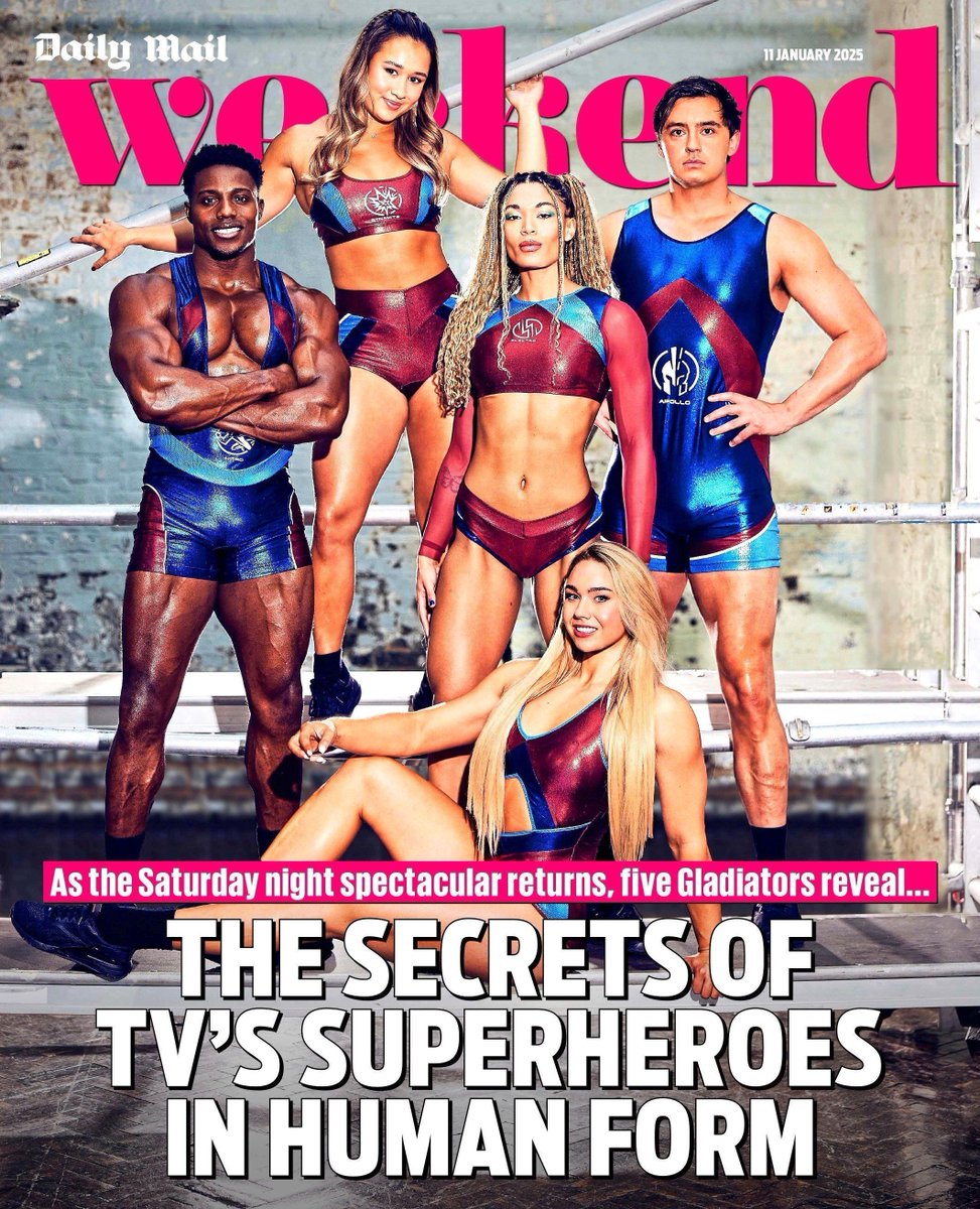 Five rippling Gladiators reveal their TV superhero secrets in tomorrow’s Weekend… Are you ready? buff.ly/4aeP36h