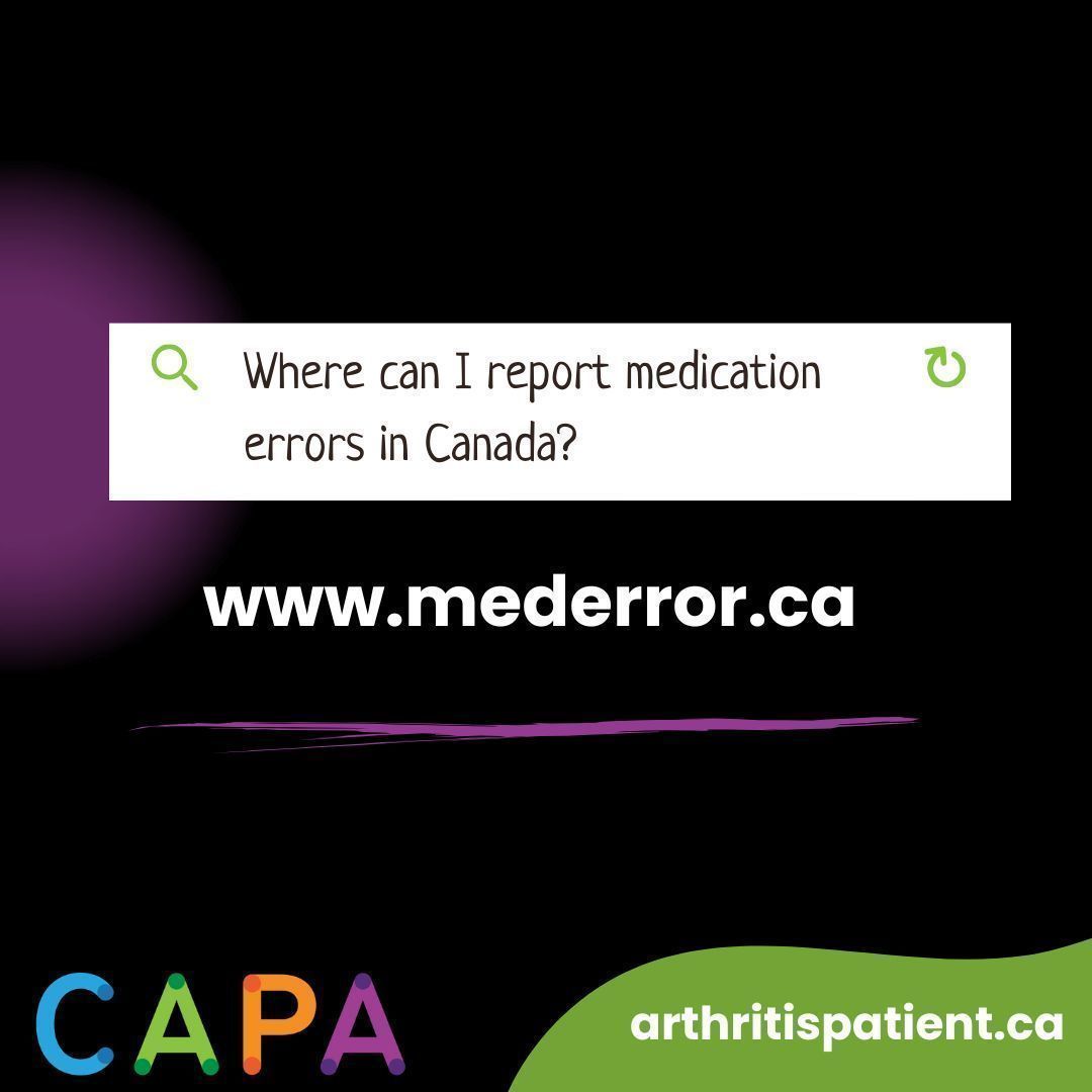 CAPA_Arthritis's tweet image. Have you ever accidentally taken the wrong medication dose?

Did you know you can anonymously report these errors in Canada and potentially help in preventing future harm for others?

Visit 🔗 mederror.ca from @ISMPCanada. 

#MedicationError #ISMP