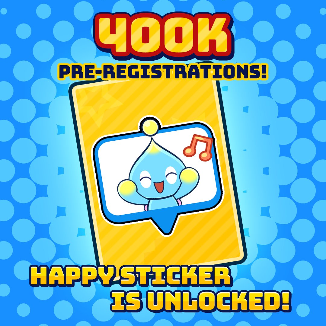 Sonic_Rumble's tweet photo. We did it! With 400k Pre-Registrations, the Happy Chao Sticker is unlocked 🥳 Rumblers don’t slow down yet! 💨
Register fast 👉 https://t.co/qlbpm9EWuM
#ReadySetRumble #SonicRumble https://t.co/8PHMnkHfGc