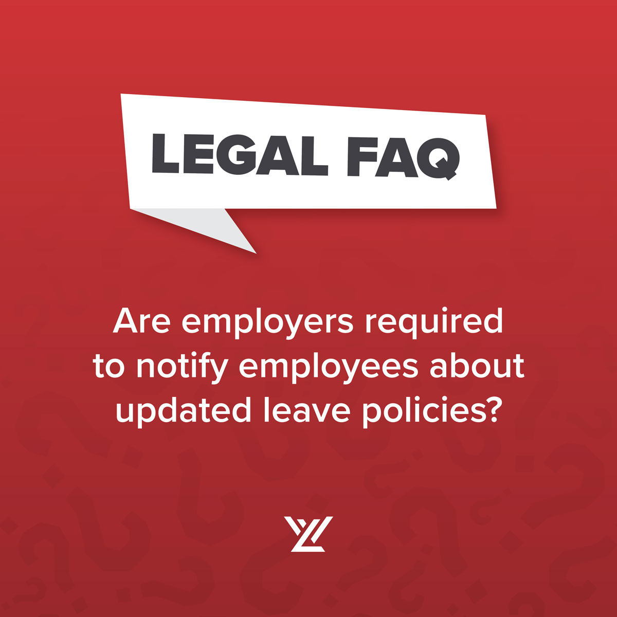 WalcheskeLuzi's tweet image. #LegalFAQ: Employers must communicate changes to leave policies, often via updated employee handbooks or direct notice. Failing to communicate about updated policies regarding leave can cause future legal issues.

#WalcheskeLuzi #EmploymentLaw