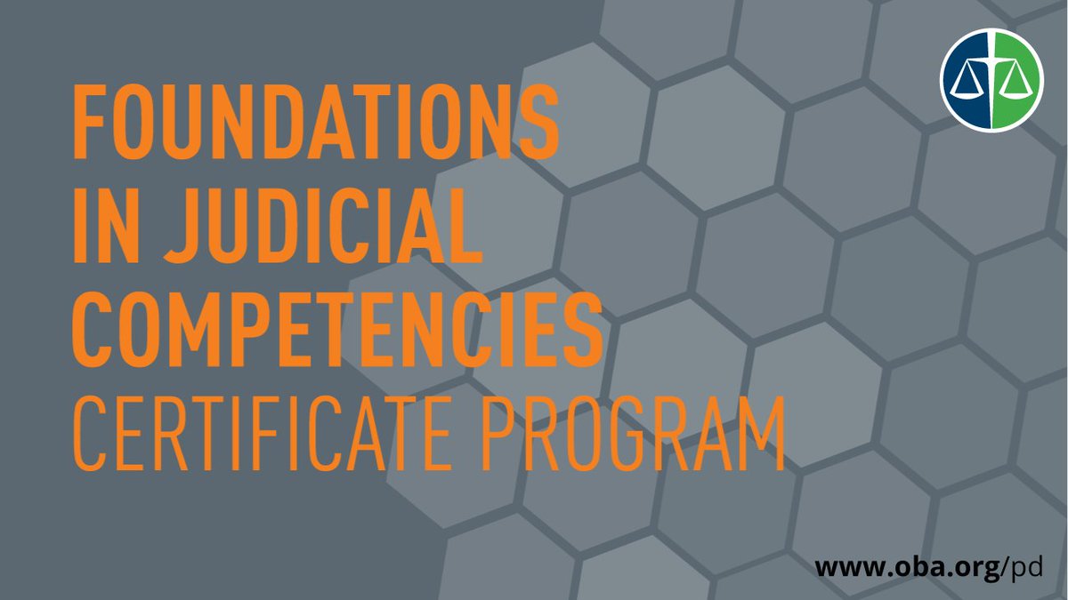 This 8-part certificate program is designed to help you build a solid foundation of the skills and core competencies fundamental to an adjudicative role. The first session on Jan. 14 provides an overview of the application and judicial appointment process. cbapd.org/details_en.asp…