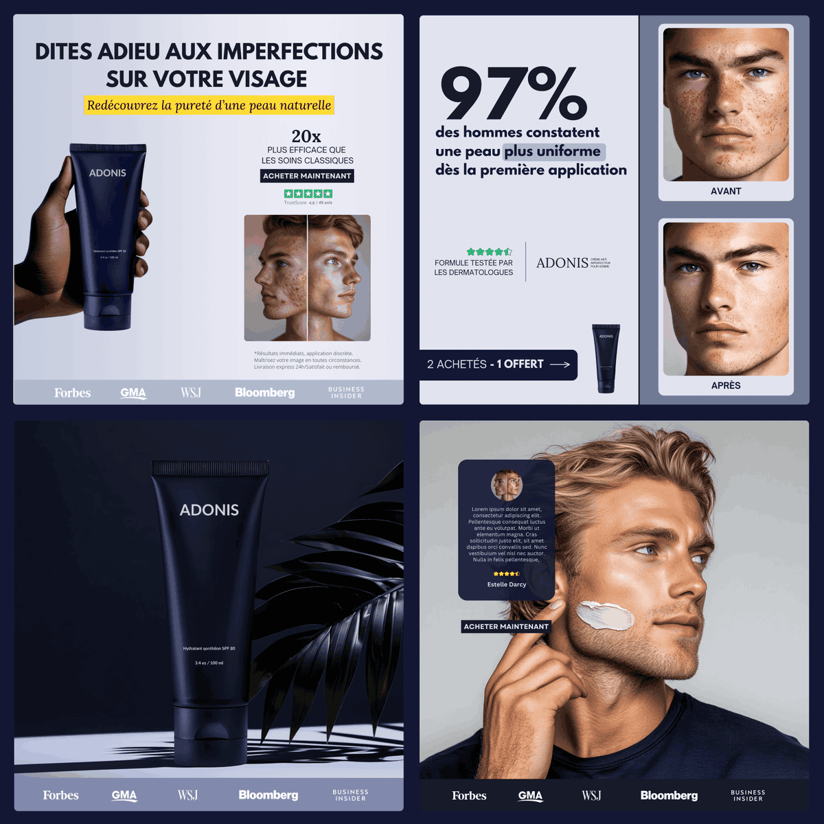 ✨𝟰 𝗖𝗥É𝗔𝗧𝗜𝗩𝗘𝗦 𝟭𝟬𝟬% 𝗜𝗔 + 𝟰 𝗣𝗥𝗢𝗠𝗣𝗧𝗦 𝗚𝗥𝗔𝗧𝗨𝗜𝗧

👉🏼J'ai crée 4 créatives statiques winneuses 100% IA pour cette marque de cosmétique.

Les gars, ça va tellement plus vite, les mecs qui savent utiliser l'IA vont mettre une vitesse à tous leurs concurrents en