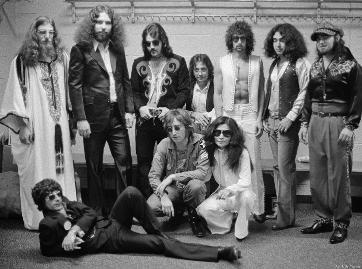 More: John Lennon with his bandmates and staff at the One-to-One concerts at Madison Square Garden, NY, August 30, 1972.