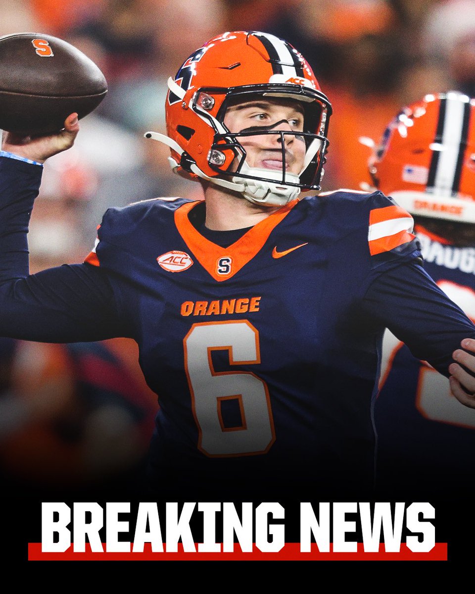 Syracuse quarterback Kyle McCord, the nation’s leading passer in 2024, told ESPN on Friday that he will declare for the NFL draft and has decided to no longer pursue an NCAA eligibility waiver for another season. He broke the ACC single-season passing record this year.