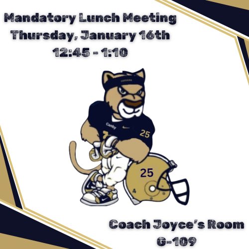 Canby_Football_R.I.S.E. (@canby_fb_cougar) on Twitter photo Mandatory lunch meeting next Thursday. All returning players and those interested in footballneed to attend! 12:45 in Coach Joyce’s room. #RISE <a href="/canbyschools/">Canby School District</a> <a href="/CanbyAthletics/">Canby Athletics</a> <a href="/CanbyHighSchool/">Canby High School</a> <a href="/canby/">Canby</a> Mandatory lunch meeting next Thursday. All returning players and those interested in footballneed to attend! 12:45 in Coach Joyce’s room. #RISE <a href="/canbyschools/">Canby School District</a> <a href="/CanbyAthletics/">Canby Athletics</a> <a href="/CanbyHighSchool/">Canby High School</a> <a href="/canby/">Canby</a>