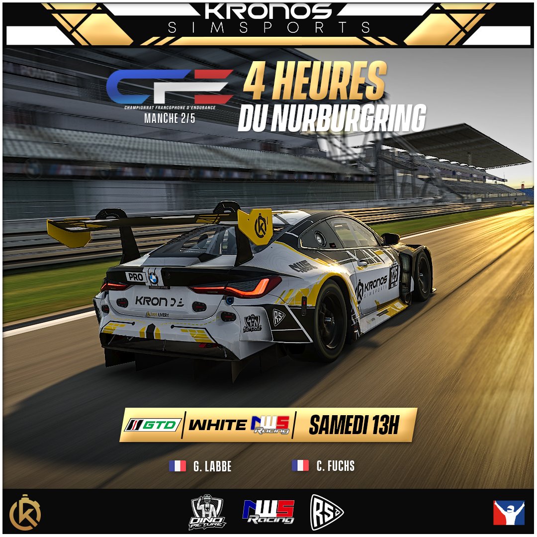 [CFE 2025 - Manche 2]

Ce week-end direction le Nürburgring pour la seconde manche du CFE

-Split 1-
#123 Kronos Silver by NWS-Racing : F. BOSSON / N. POUCET

-Split 2-
#21 Kronos Gold by NWS-Racing : J. MAURIN / C. PAIRASSO
#124 Kronos Black by NWS-Racing : M. PADOVANI / A.