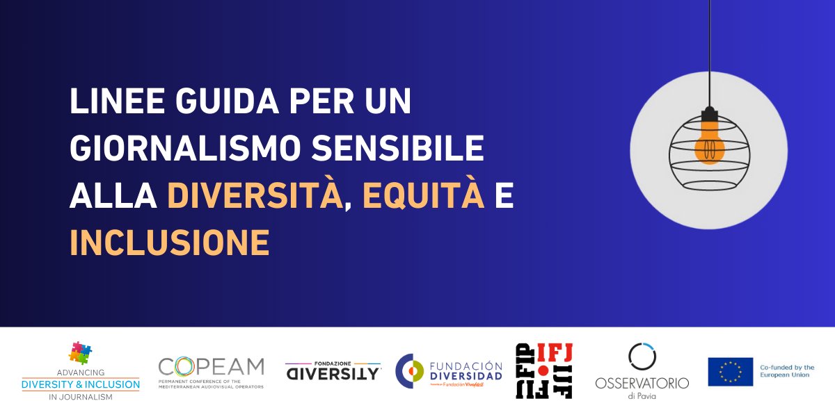 📢 Le nuove Linee Guida per un Giornalismo Inclusivo, frutto del progetto europeo “Advancing Diversity &amp; Inclusion in Journalism”, sono online! Scopri di più e scarica 👉 diversityinjournalism.eu/it/ 
#DiversityInJournalism