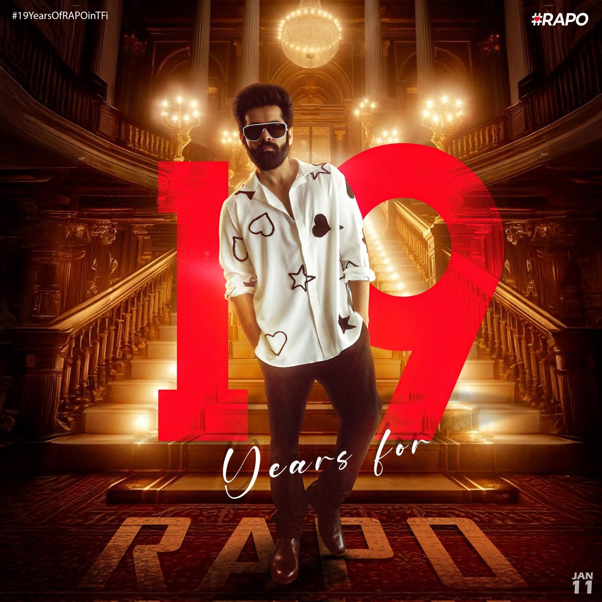 RfaJANGAON's tweet photo. Here's the CDP to celebrate The Energetic Phenomenon, Ustaad @ramsayz, who completes 19 glorious years in TFI⭐️❤️‍🔥

From charming lover boy roles to subtle characters and the perfect mass action hero, he aces it all in style! https://t.co/NKWCfVJb1O