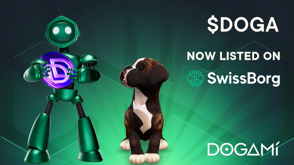 🚀 BIG NEWS! $DOGA is officially listed on <a href="/swissborg/">SwissBorg</a>, powered by <a href="/solana/">Solana</a>!

With 850,000+ KYC'd users, SwissBorg makes trading $DOGA easier than ever 🌍

🎁 Sign up now to get €10 in $DOGA:
👉 swissborg.com/r/dogami

1/4 🧵