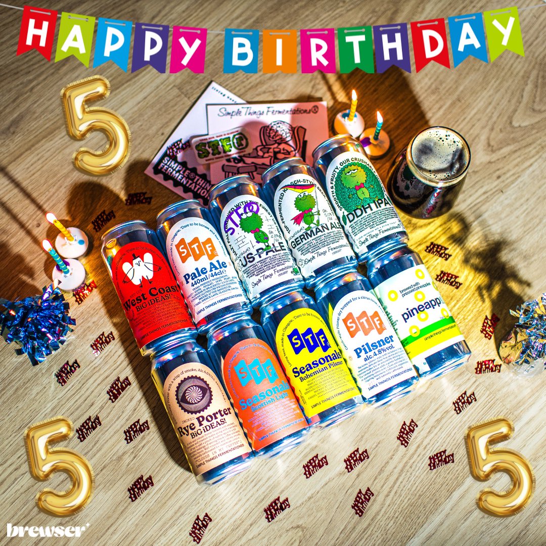 🎉 Simple Things Fermentation Birthday Box

Join us in celebrating Simple Things Fermentation 5th Birthday with this 10 can special. Known for producing a wide range of styles, all their beers are naturally carbonated and brewed in small batch at their home in Glasgow 🏴󠁧󠁢󠁳󠁣󠁴󠁿 

Simple