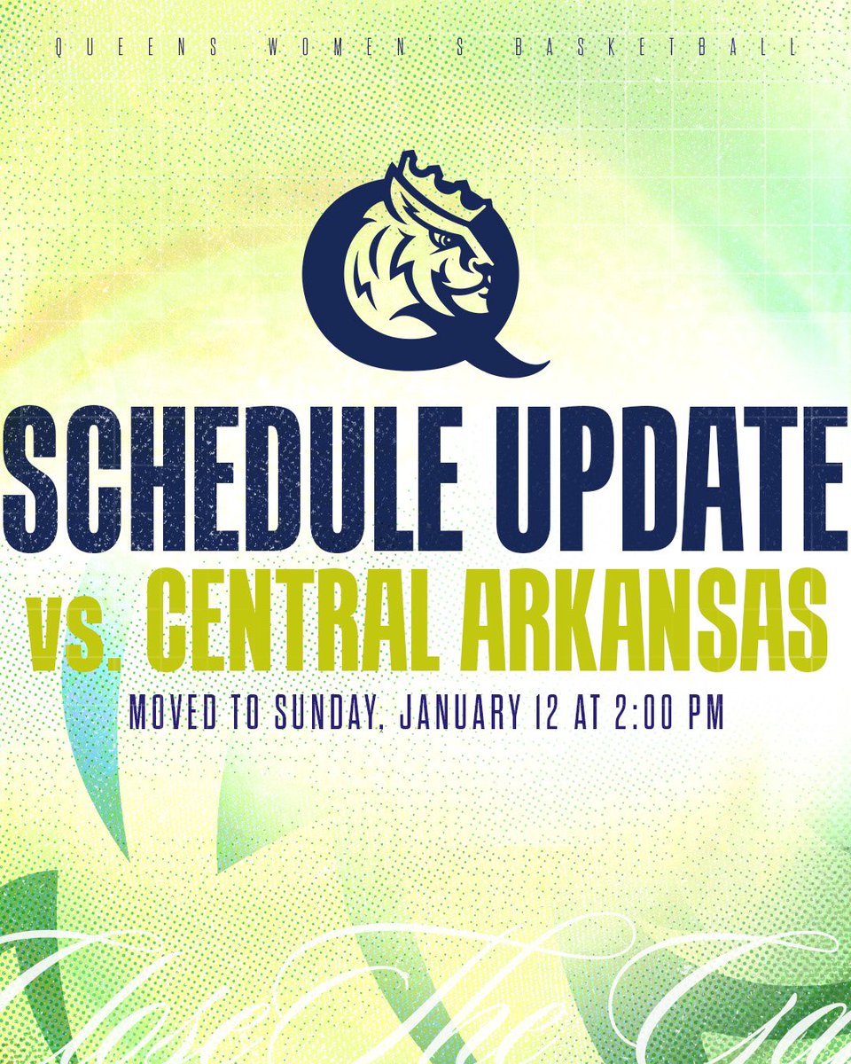 QueensWBB's tweet photo. Due to inclement weather affecting the Southeast, tomorrow’s game against Central Arkansas has been rescheduled for Sunday at 2 PM in Curry Arena.

#CloseTheGap | #RoyalsRise https://t.co/s7cJ6POx6F