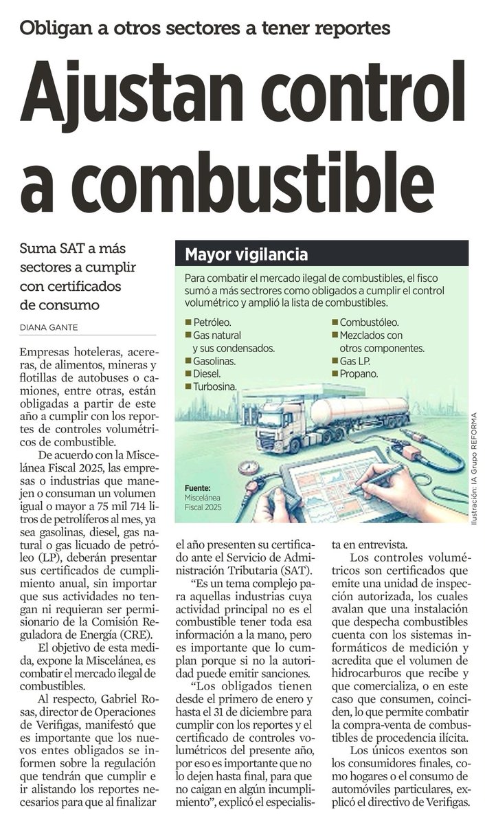 ALTOIMPACTO1's tweet image. Para este 2025 el @SATMX ha anunciado que entrarán nuevos obligados a presentar #Controles Volumétricos al respecto @verif1gas habla en #ENTREVISTA con @reformanegocios