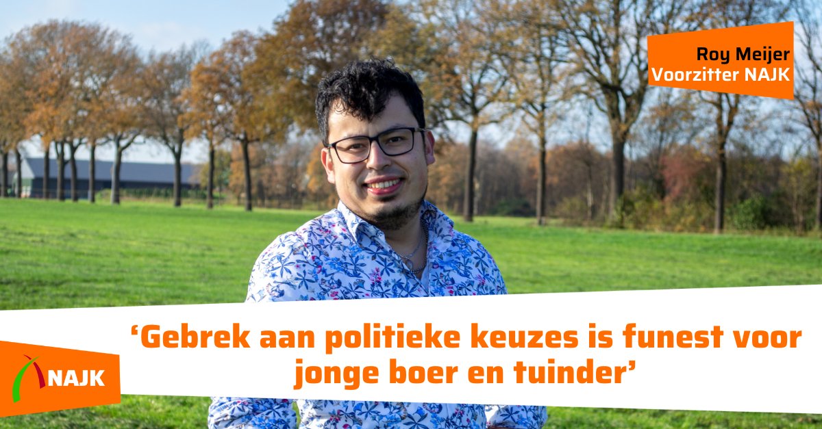 INTERVIEW | Politiek moet kleur bekennen 🔍 
Gebrek aan duidelijke keuzes bedreigt de toekomst van jonge boeren. NAJK-voorzitter Roy Meijer roept op tot daadkracht in het landbouwbeleid.
👉 Lees het hele interview: lnkd.in/eMihEQHu