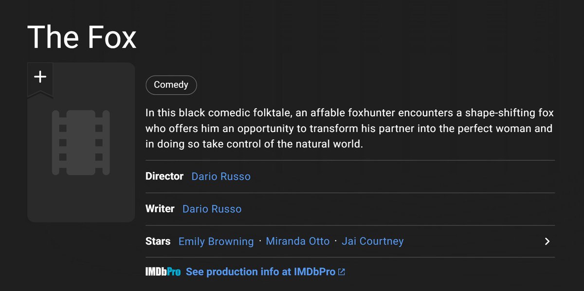 A new project featuring Miranda Otto has appeared on IMDb! She’s listed as playing a character named Liz in The Fox, which is currently in post-production. No official announcements or additional details have been released yet.