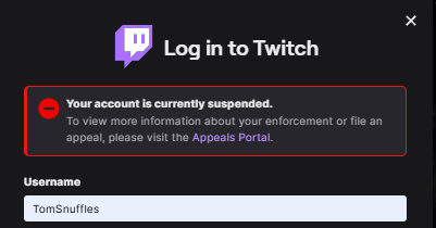 Well I seem to have an indefinite suspension on the ol'twitch account, they seem to think I am a bot.

So no streaming from me for the foreseeable till its sorted out.
