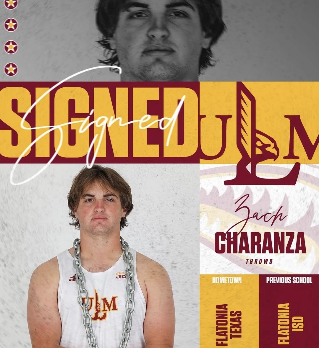 CharanzaShane's tweet photo. Congratulations @ZCharanza on signing !!! We're super proud 
Keep working hard and have a great senior season.
@flatoniadogs @ULM_Track @aretethrows @KTIMRadio @FCR_News https://t.co/2Zd3we4O54