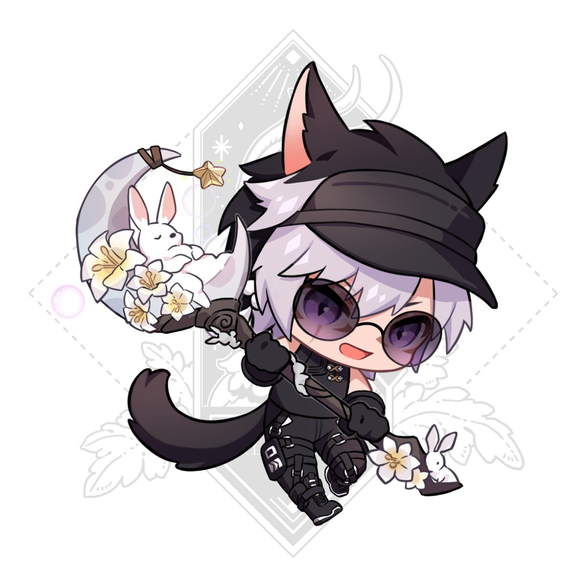Hazkuo's tweet photo. 【FF14】
全部擺一起好可愛耶！！
感謝親友們的委託☺️
粗細線條版本好像各有不同風味

#FF14イラスト #FFXIVART #FF14