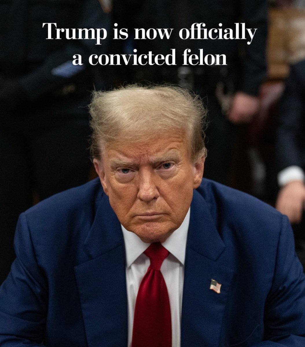 wynestroza2's tweet photo. @OccupyDemocrats @poptivism Congrats to the MAGAidiots!! Their Orange Jesus is now a CONVICTED FELON 🤡👍🏻 https://t.co/oyPkLkeJmB