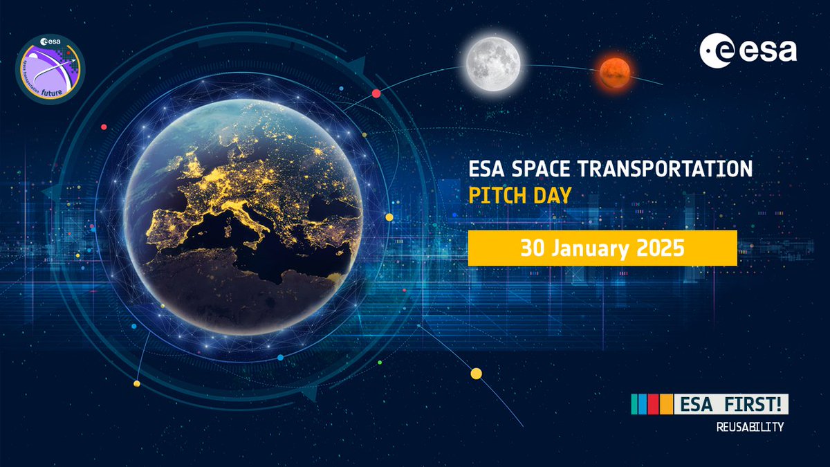 starburstaero's tweet image. Ready to power Europe’s next #SpaceTransportation breakthrough? Join the @esa FIRST! Reusability Online Pitch Day on Jan 30. Discover innovative ideas &amp;amp; explore reusable tech.

Register now: bit.ly/4gUqo9N
@ESA_CommGateway 
#SpaceTech #SpaceTechnology