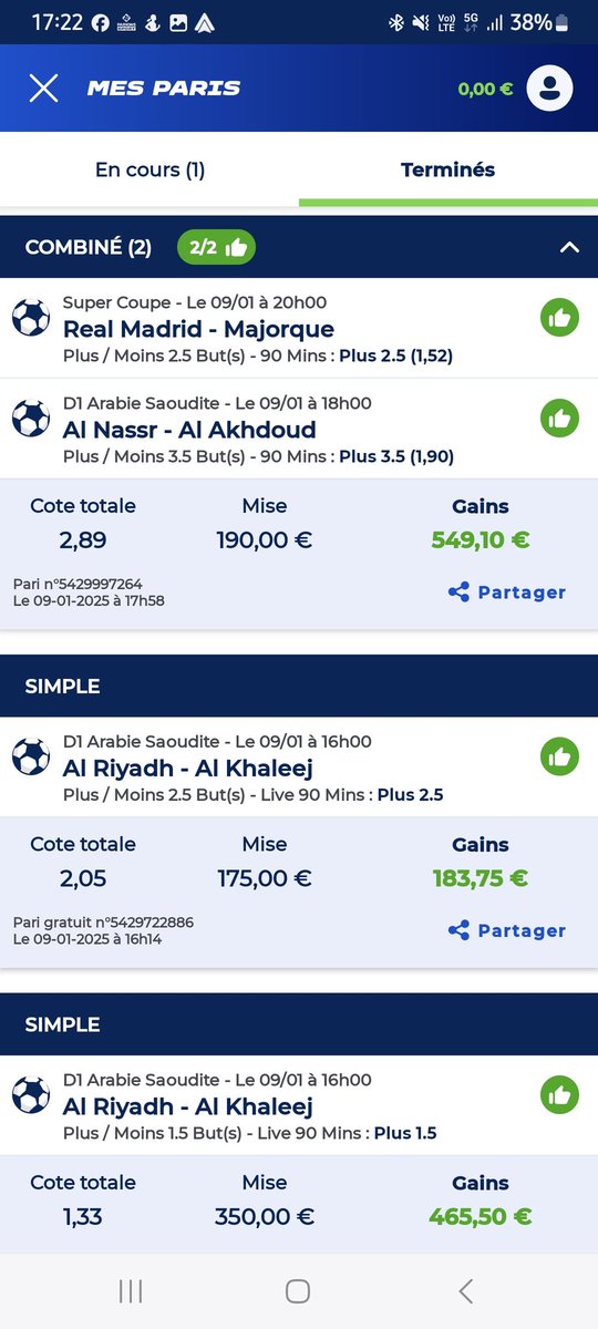 BonnetBenjamin's tweet image. Série de pouces verts agréable ! 8 / 8 .. 🙂🤑🥳 @ParionsSport #FDJ @FDJsport @Hervexx @nou_pronosoft