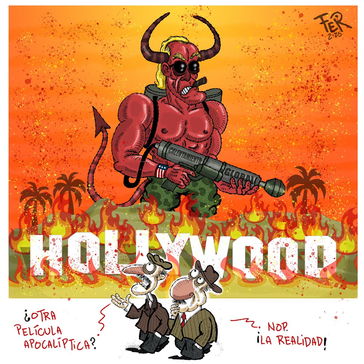 Hollywood.

#CartónDelAverno por <a href="/deandafer/">Fernando de Anda Gorráez.</a>.