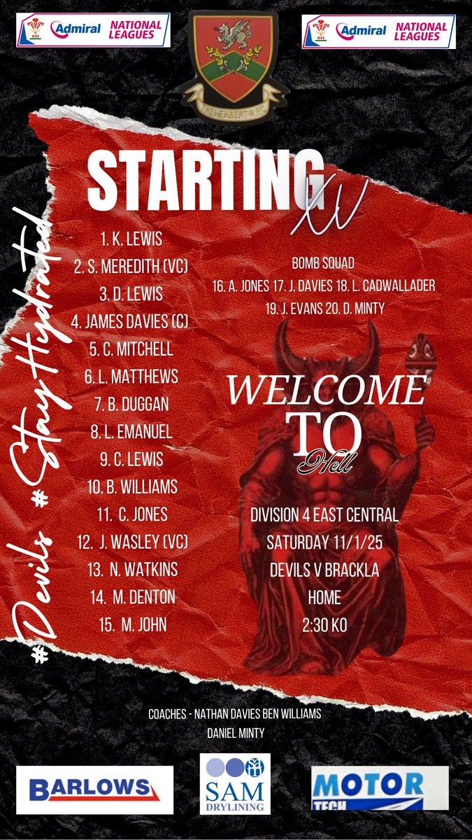 Our second attempt at our first game of 2025 sees us welcome Brackla to the cage tomorrow 👹