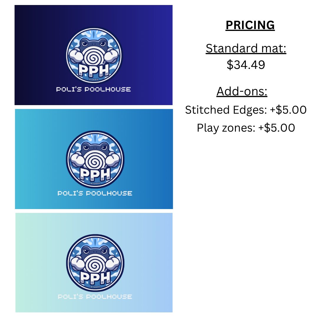 🚨 POLI'S POOLHOUSE PLAYMATS🚨

I'll be doing a bulk order on 01/13 so that I can hand them out in San Antonio!

Otherwise, I can have them shipped to you. Use the form here to submit and I'll reach out to you! docs.google.com/forms/d/e/1FAI…