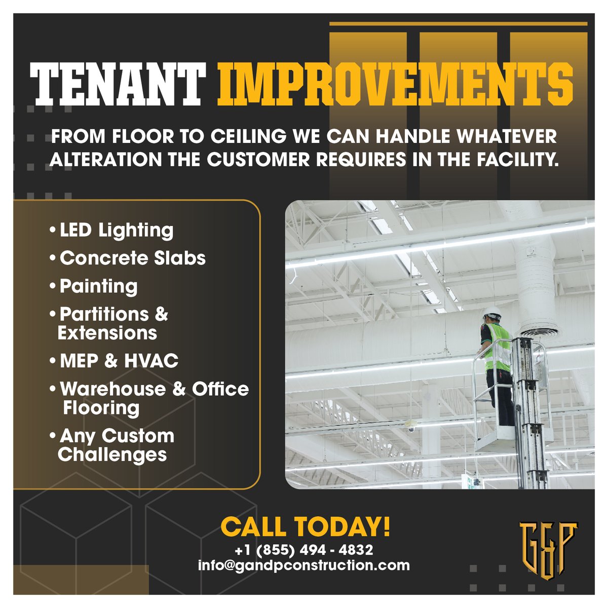 GP_Turnkey's tweet image. 🏗️ Tenant Improvements Made Easy! 🏢
✅ Any size project
✅ Anywhere in the country
✅ Exceptional quality &amp;amp; service
Why navigate delays and confusion when you can work directly with the experts?
#GP #TenantImprovements #TurnKeySolutions #OperationalExcellence
