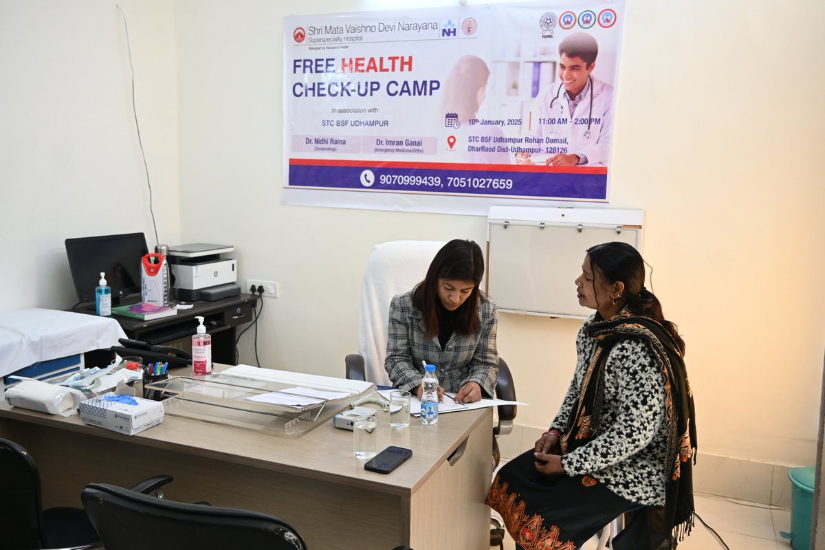 On10/1/25,in presence of Sh. Rajesh Kumar Gurung,IG,STCBSF Udhampur organised a free Medical Camp.A team of Specialists doctors from SMVDN Hospital visited this Centre &amp; provided free checkups &amp; prescribed medications to patients.The aim of this camp is to benefit troops/families