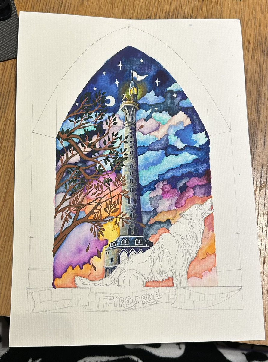 Update #watercolour #iampainting #iamwriting #epicfantasy #highfantasy #wolves