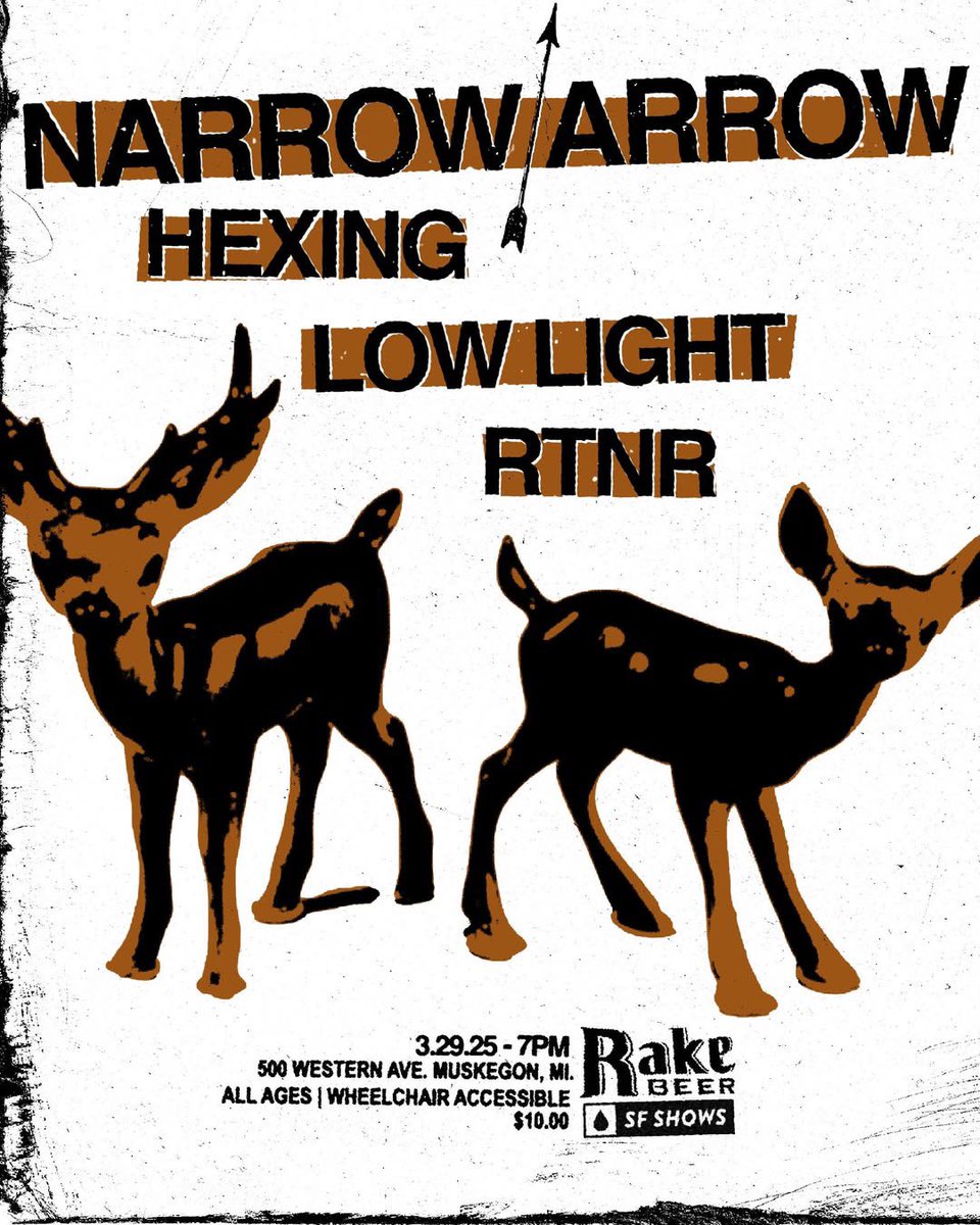 Hexing (@hexingmi) on Twitter photo Next show is in Muskegon on March 29 with <a href="/NarrowArrowBand/">Narrow/Arrow</a> Low Light, and RTNR. Our first time back in Muskegon in five years! Come hang! Next show is in Muskegon on March 29 with <a href="/NarrowArrowBand/">Narrow/Arrow</a> Low Light, and RTNR. Our first time back in Muskegon in five years! Come hang!