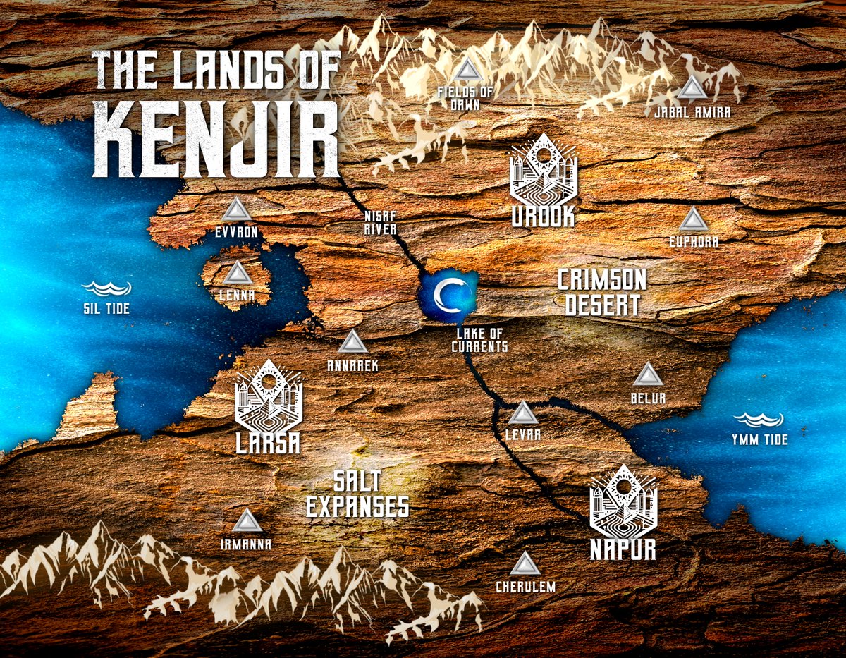 In seven days I will finally show you the cover of my novel THE CRIMSON FIRE. Some of you have already seen it, and the early feedback is VERY pisitive. To sweeten the wait, here is a little eye candy. This is the map of the setting, Kenjir. A thread (1/4)