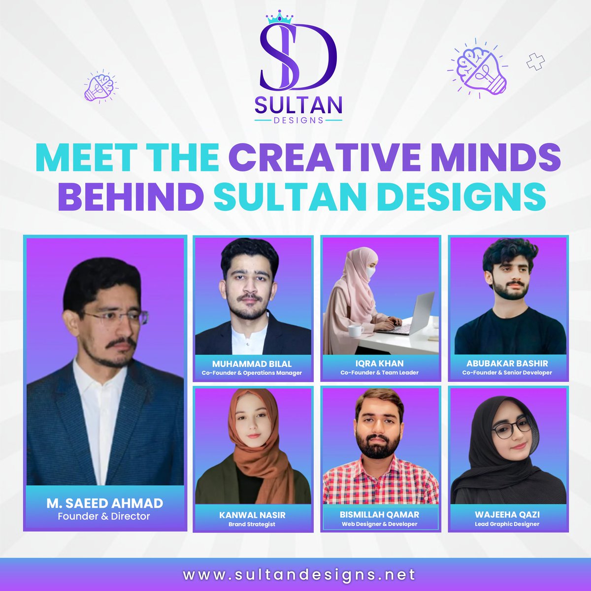 SultanDesigns1's tweet photo. Meet the creative minds behind Sultan Designs✨ Passion, innovation, and expertise drive everything we do. Together, we’re shaping the future of design.🚀
Stay tuned and explore more at https://t.co/1cy61WfY9H 
#SultanDesigns #WebDesign #GraphicDesigner #Business #CreativeAgency https://t.co/VfbSKVSXWB