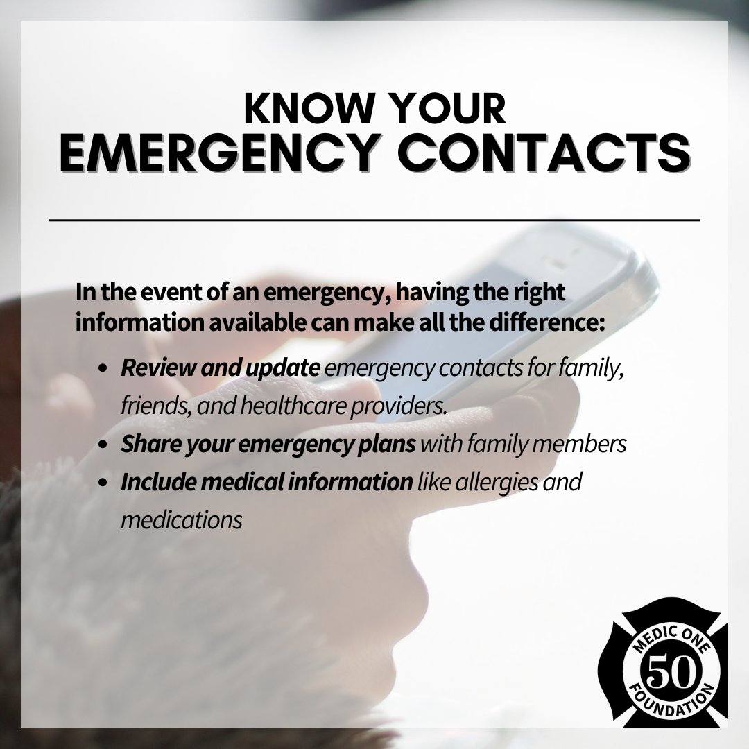 A simple but important resolution for 2025 is to ensure your emergency contacts are up to date. Being prepared starts with staying connected. Make sure you and your loved ones are ready for any emergency. Take a moment to update your emergency contacts today! 📲